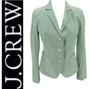 J. Crew Seersucker Striped 3-Button
Blazer Green White SIZE‎ 10